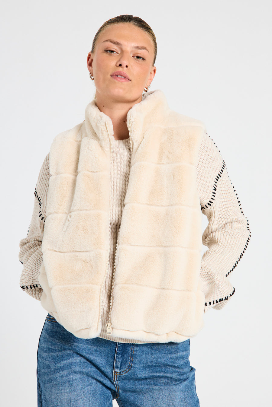 FQFOXY - WAISTCOAT - BEIGE