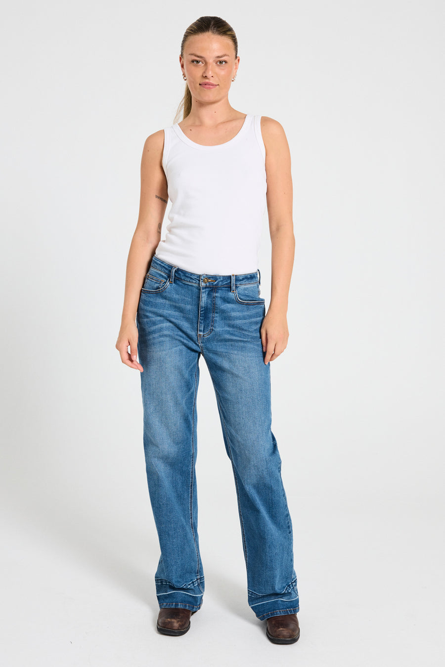 FQCOLLY - DENIM PANTS - BLUE