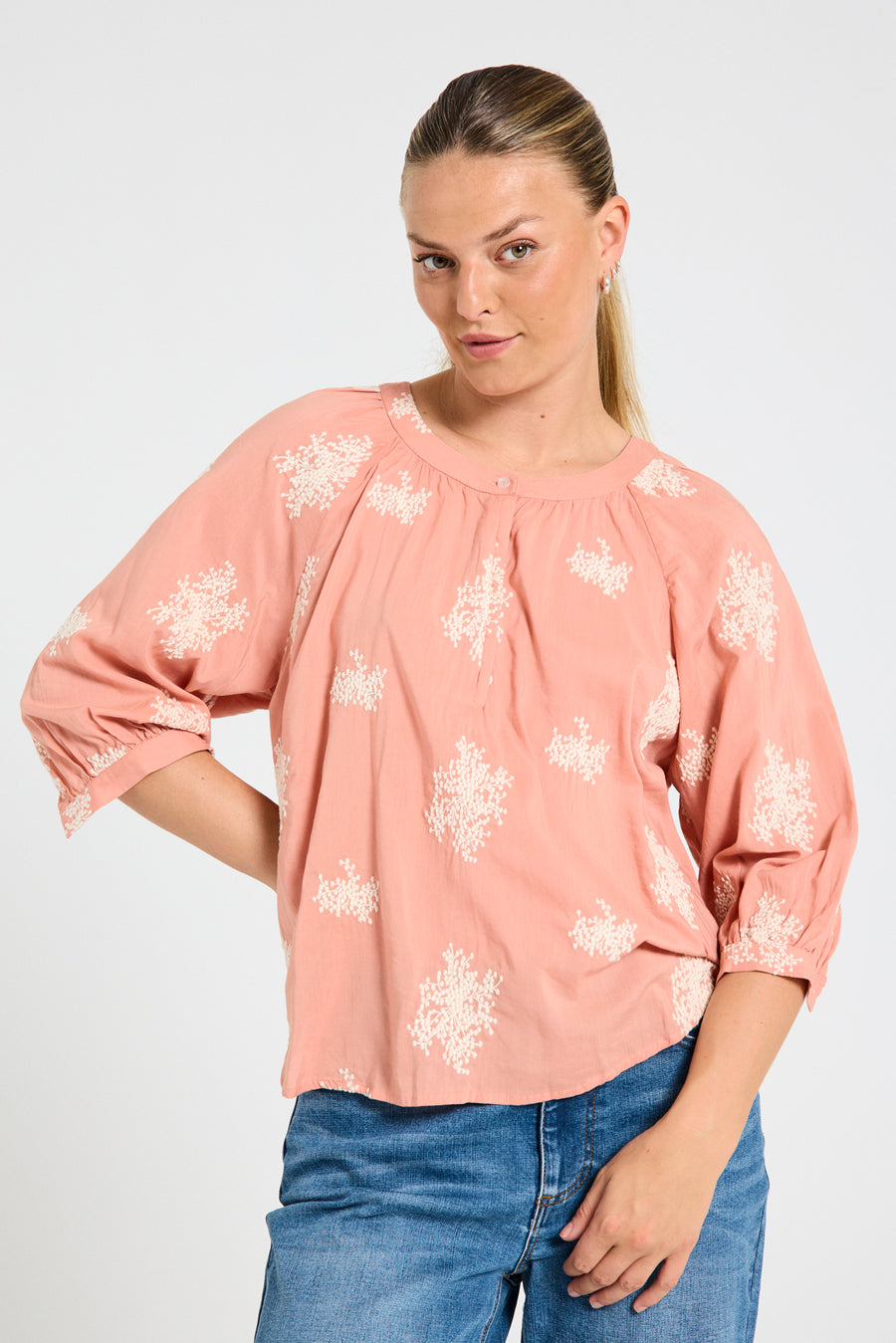 FQDARLA - BLOUSE - ROSE AND WHITE