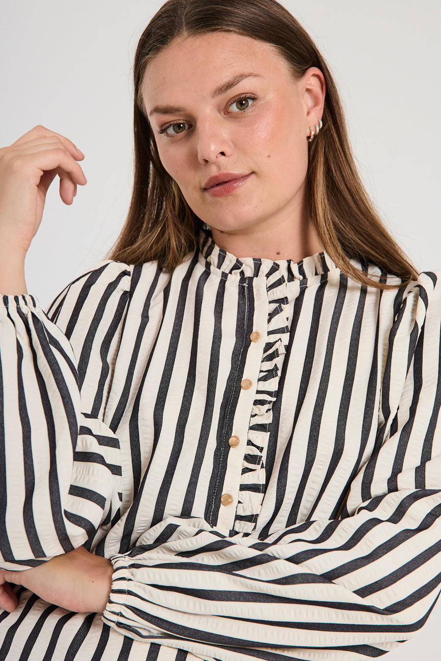 FQNOTO - STRIPED BLOUSE - BLACK AND WHITE