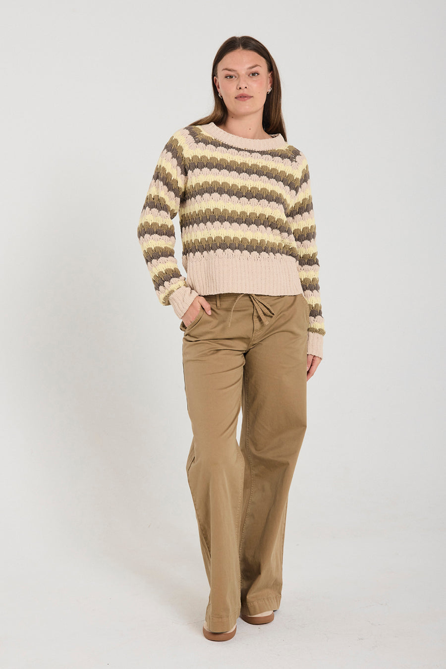 FQINGA - PANTS WITH TIES - BROWN