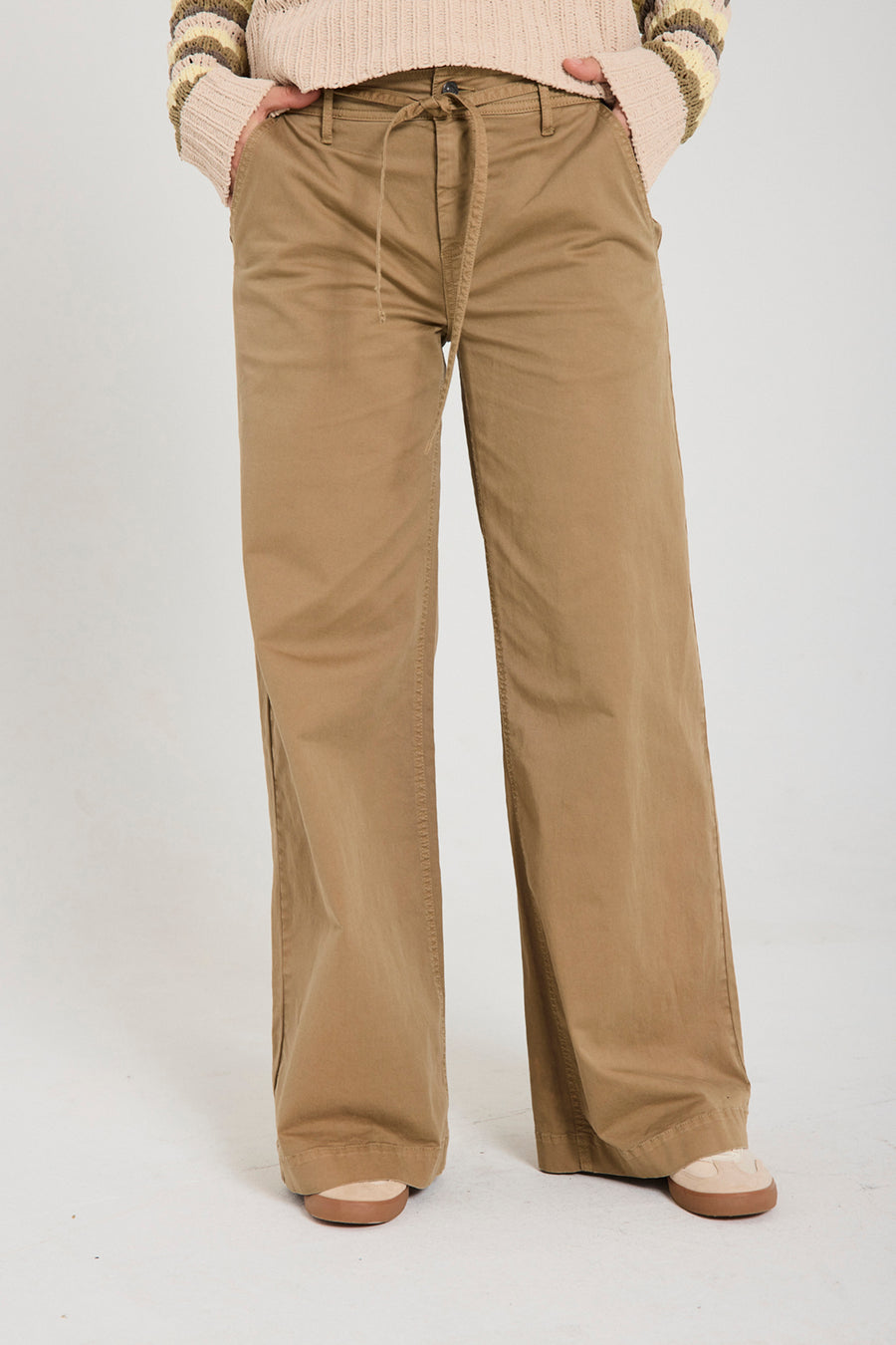 FQINGA - PANTS WITH TIES - BROWN