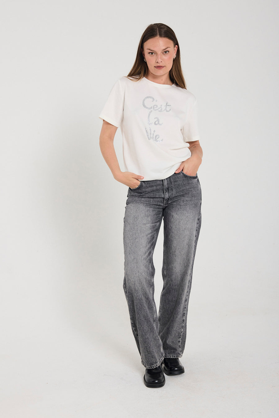 FQCELINE - JEANS - GREY