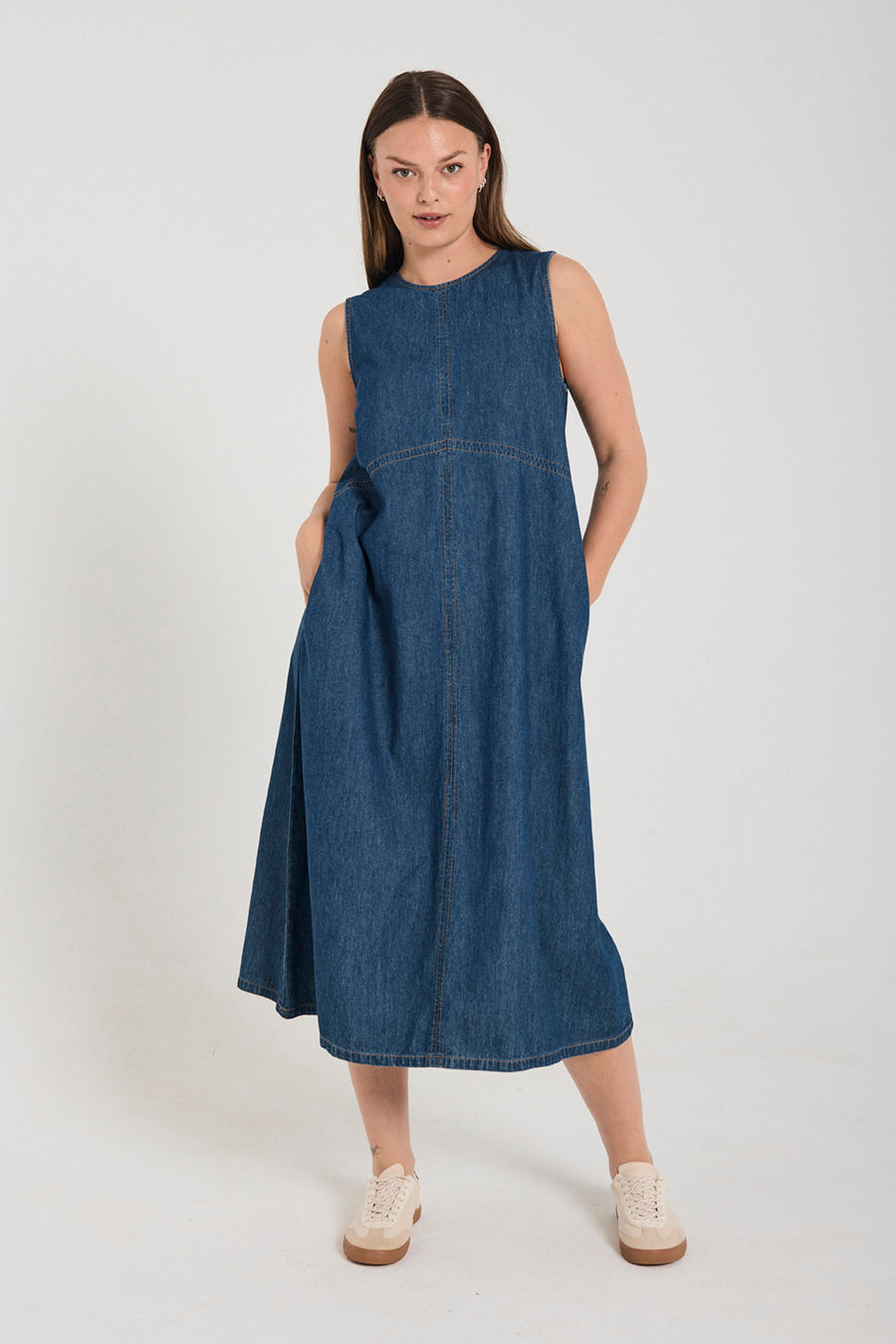 FQLIKEA - Lange denimjurk - blauw