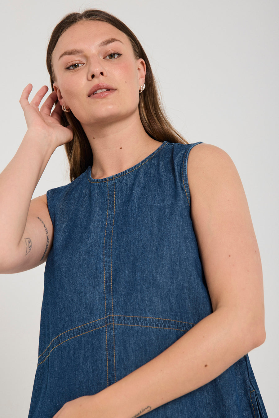 FQLIKEA - Lange denimjurk - blauw