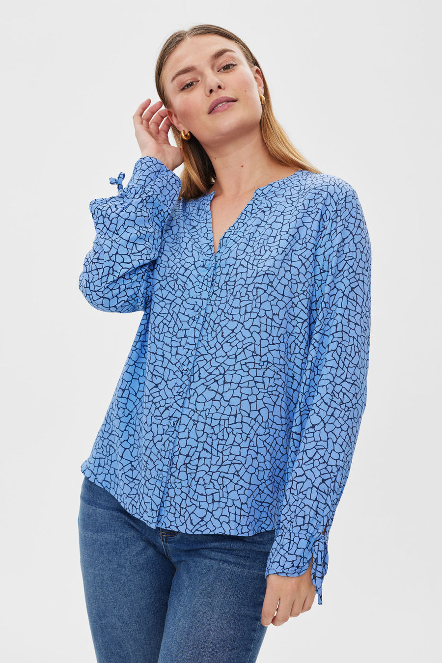 FQAMALIA - BLOUSE WITH PRINT - BLUE