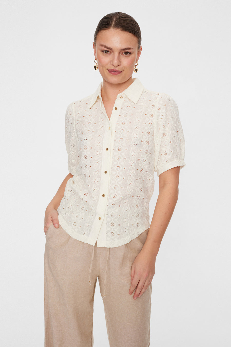 FQBLOSS - SHIRT WITH LACES - WHITE