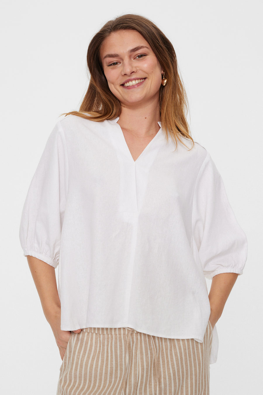 FQLAVA - LINEN BLOUSE - WHITE
