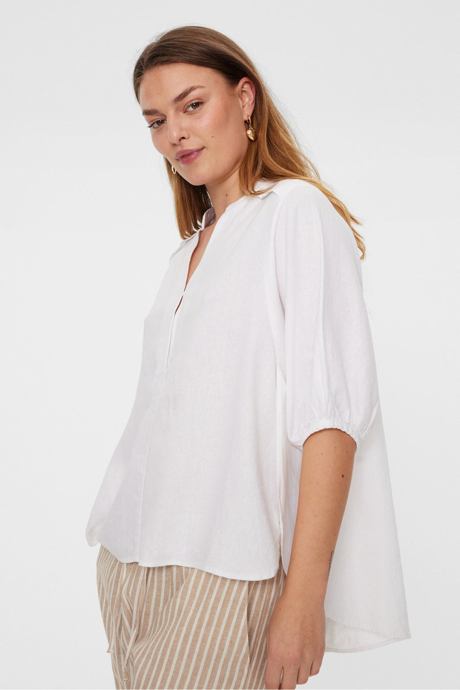 FQLAVA - LINEN BLOUSE - WHITE