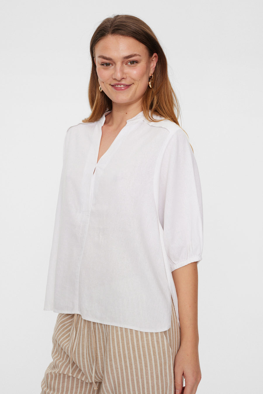 FQLAVA - LINEN BLOUSE - WHITE