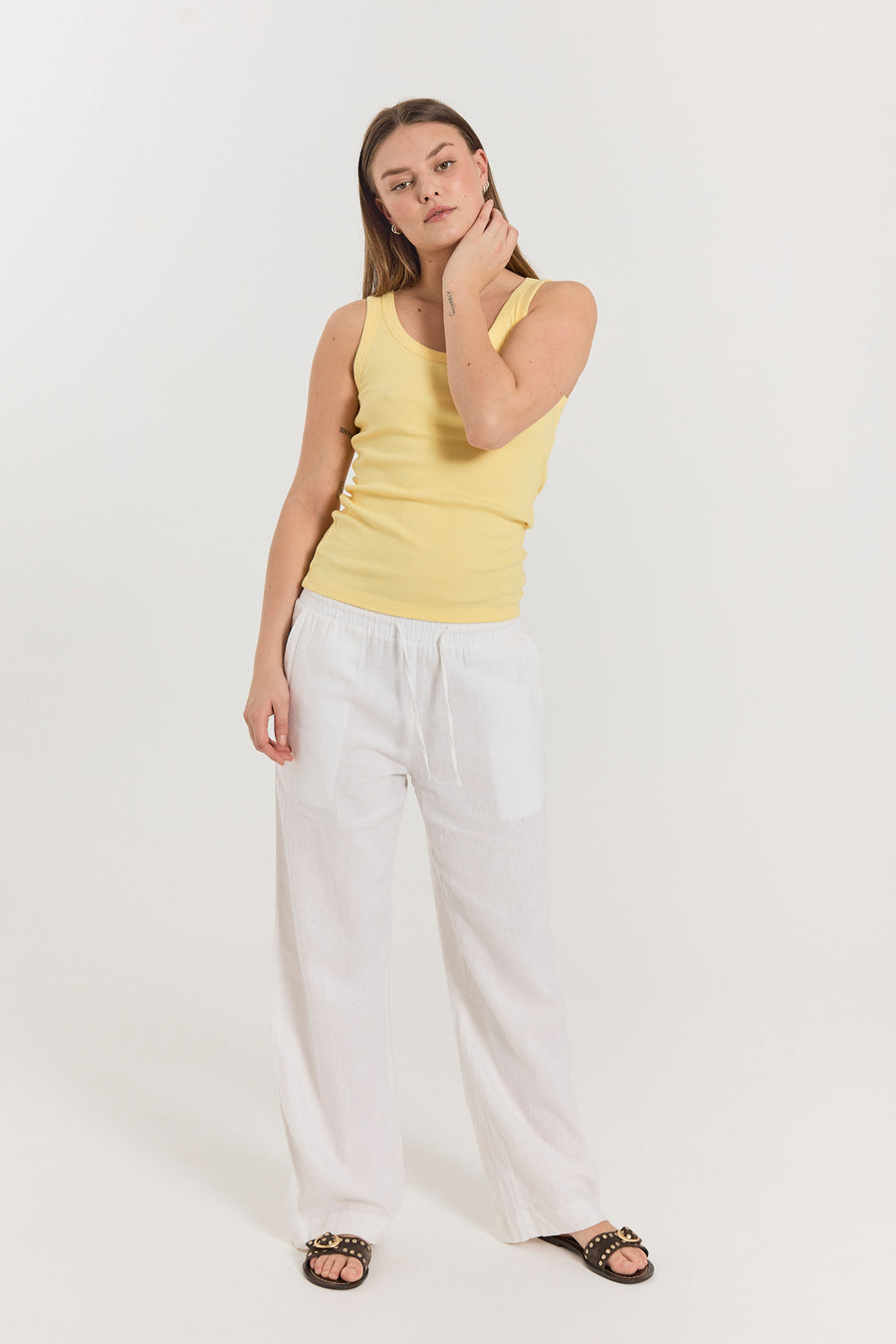 FQLAVA - LINEN PANTS - WHITE