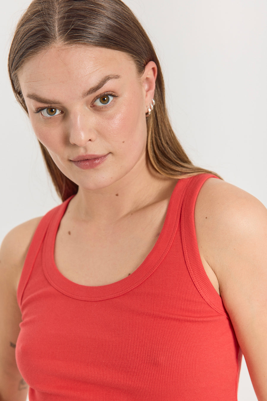 FQHI - RIB-KNITTED TOP - RED