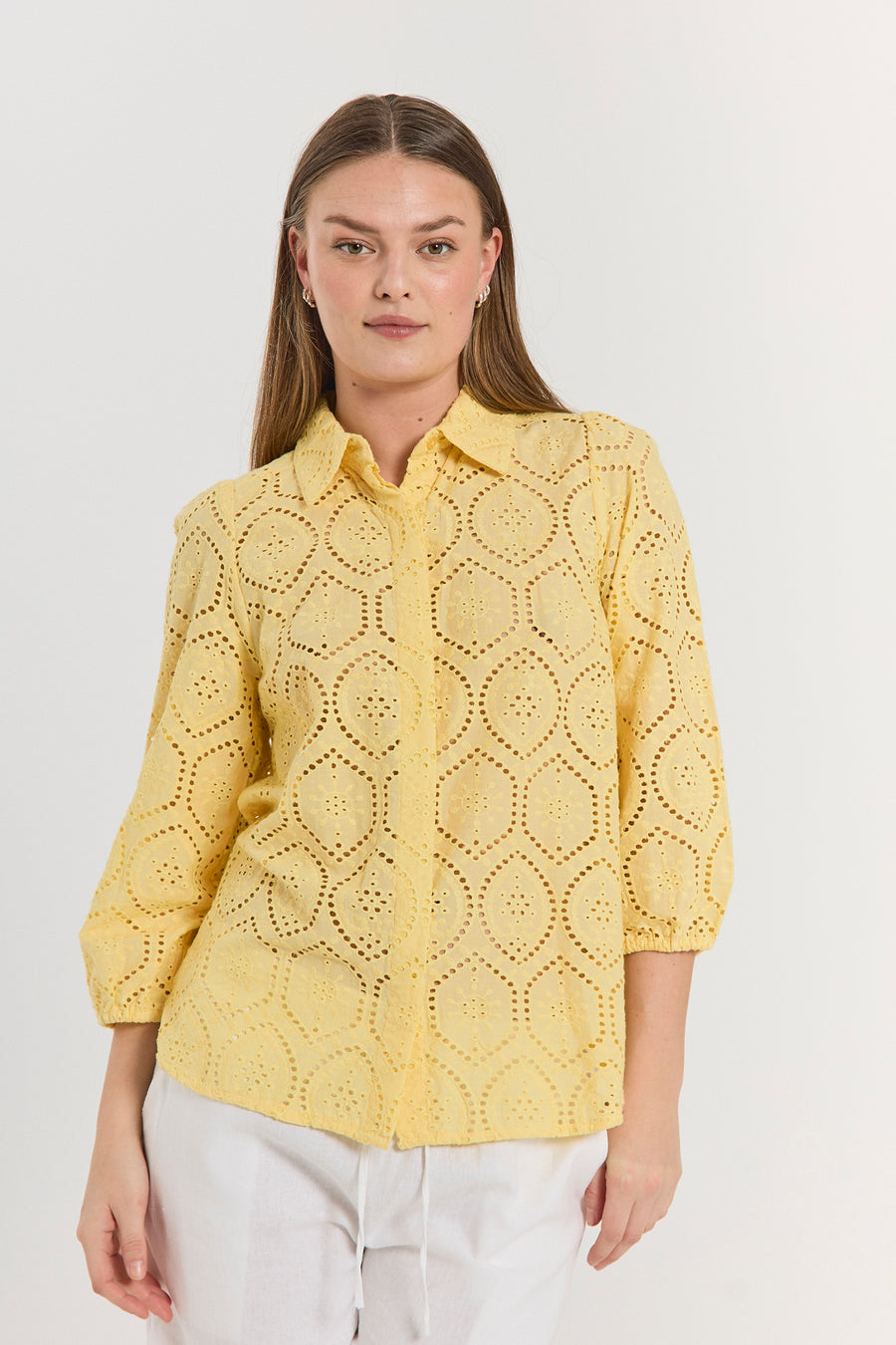 FQAGY - SHIRT WITH EMBROIDERY - YELLOW