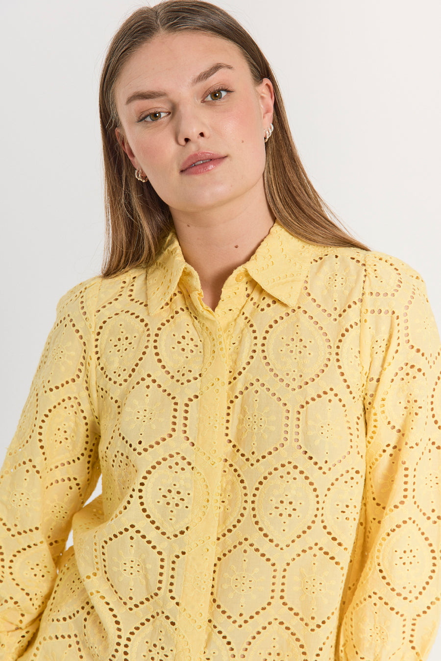 FQAGY - SHIRT WITH EMBROIDERY - YELLOW