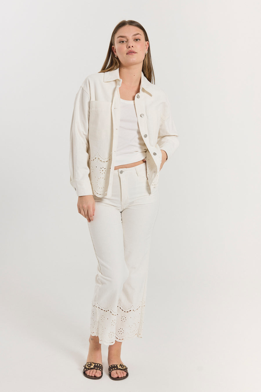 FQTANNI - JACKET WITH EMBROIDERY - WHITE