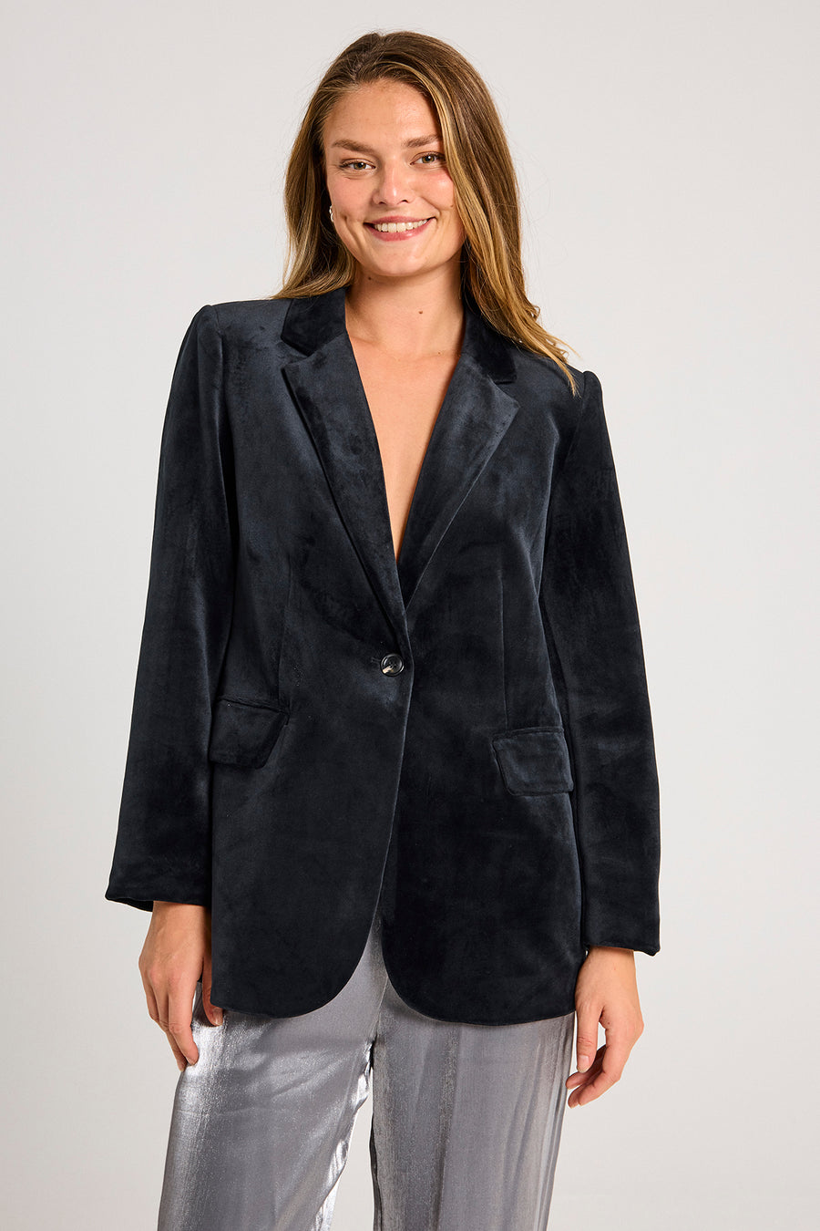 FQVELVET - BLAZER - BLACK