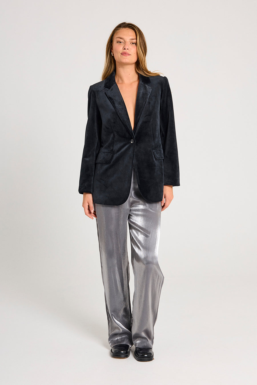 FQVELVET - BLAZER - BLACK