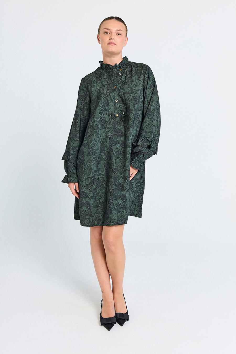 FQMOLIN - DRESS - BLACK AND GREEN