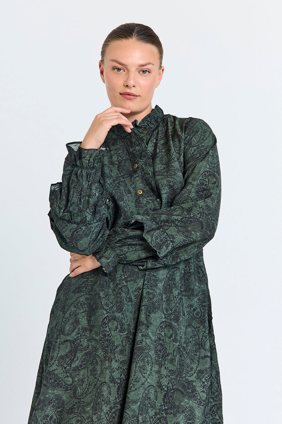 FQMOLIN - DRESS - BLACK AND GREEN