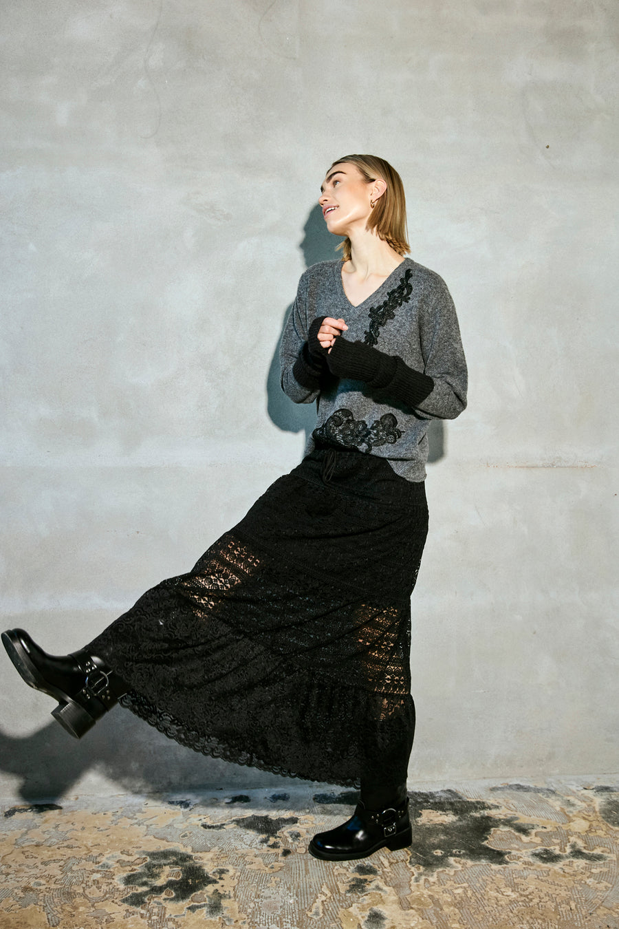 FQNOVON - SKIRT - BLACK