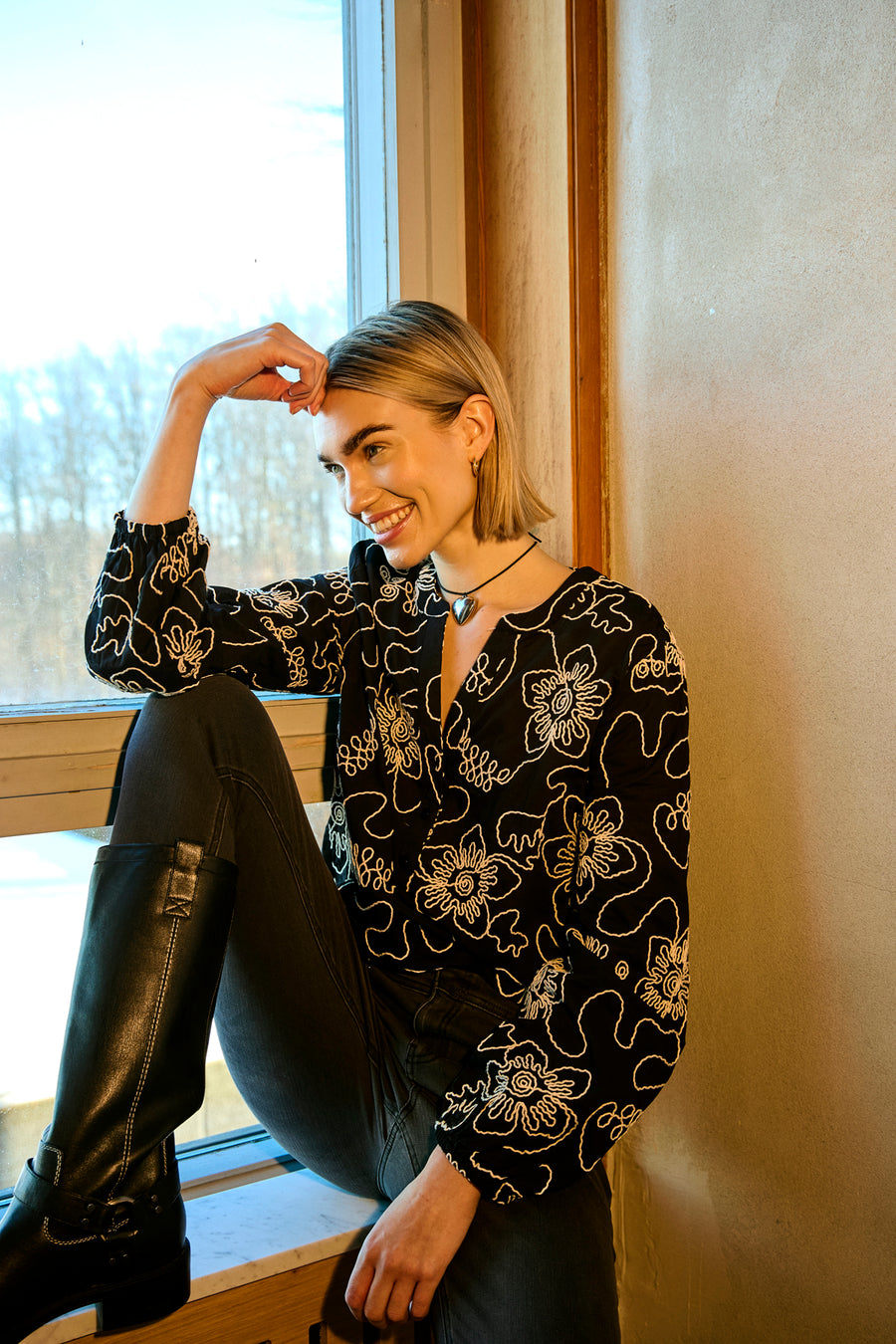 FQBIMDI - BLOUSE - BLACK AND WHITE