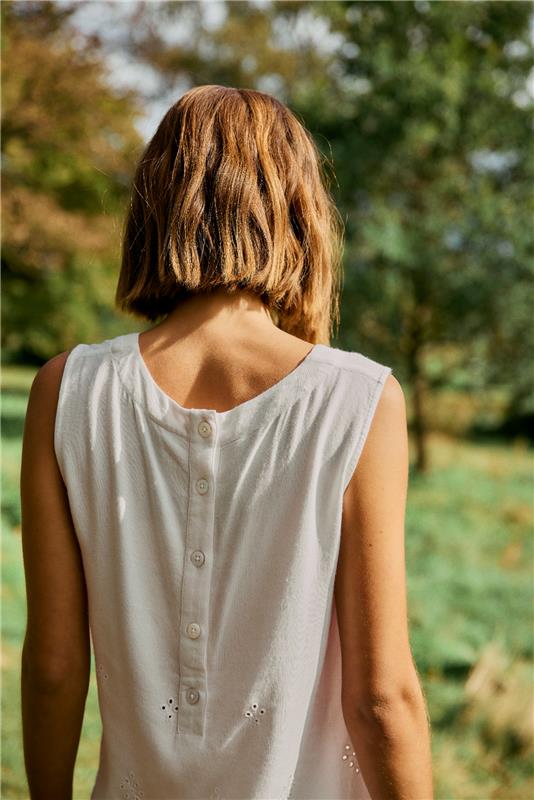 Fqlinus - top met kant - beige