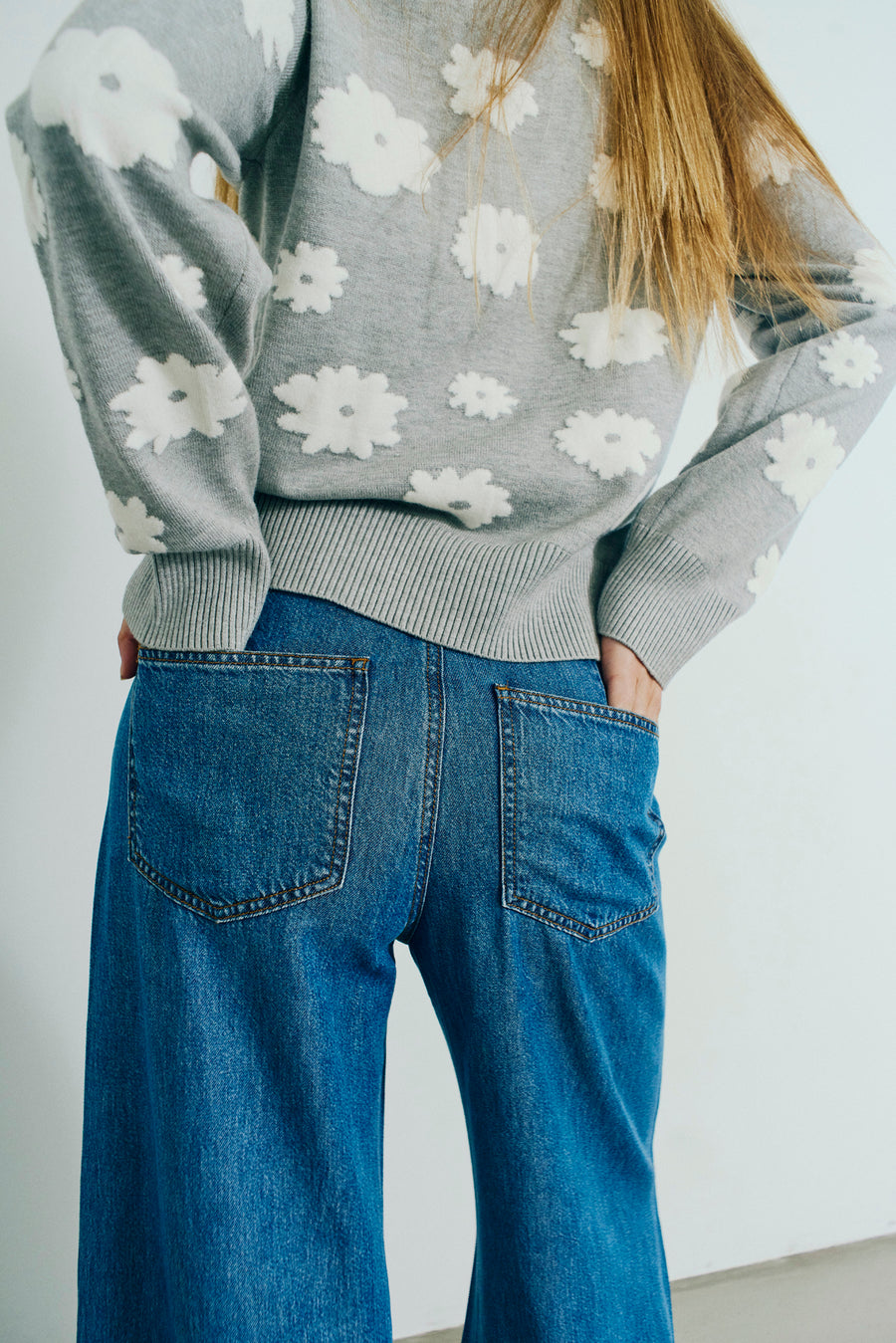 FQALPI - PULLOVER - WHITE AND GREY