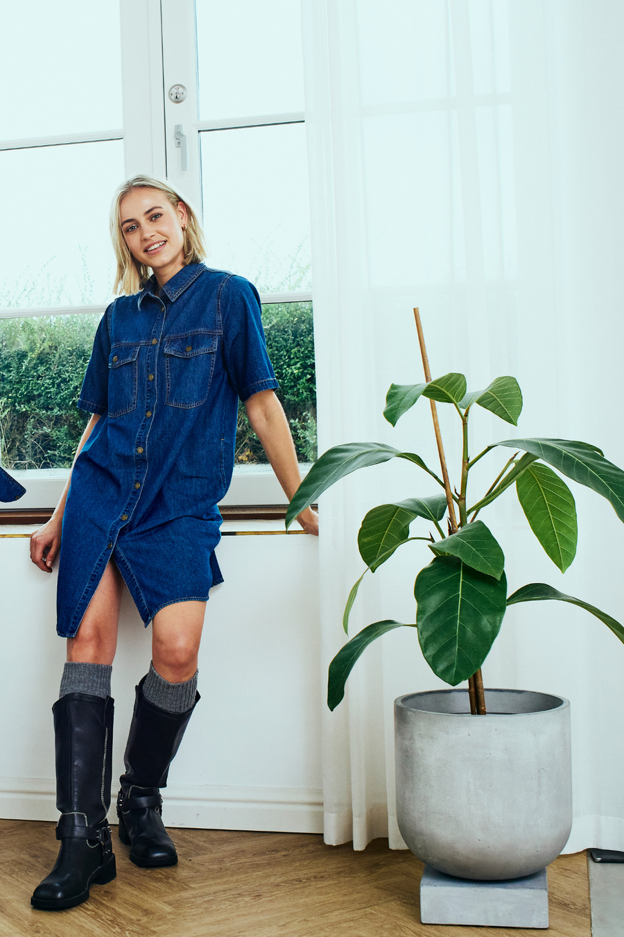 FQLisea - denimjurk - blauw