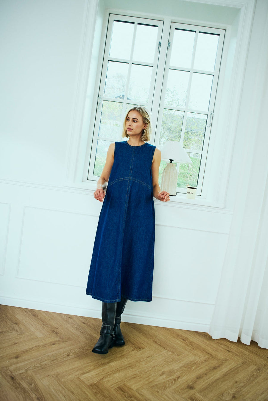 FQLIKEA - Lange denimjurk - blauw