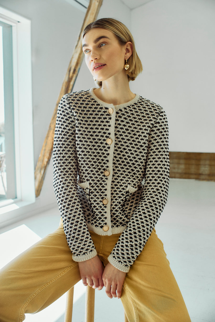 FQCOTLA - CARDIGAN - BEIGE