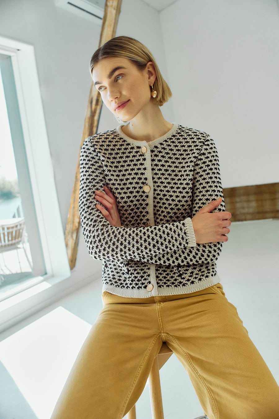 FQCOTLA - CARDIGAN - BEIGE