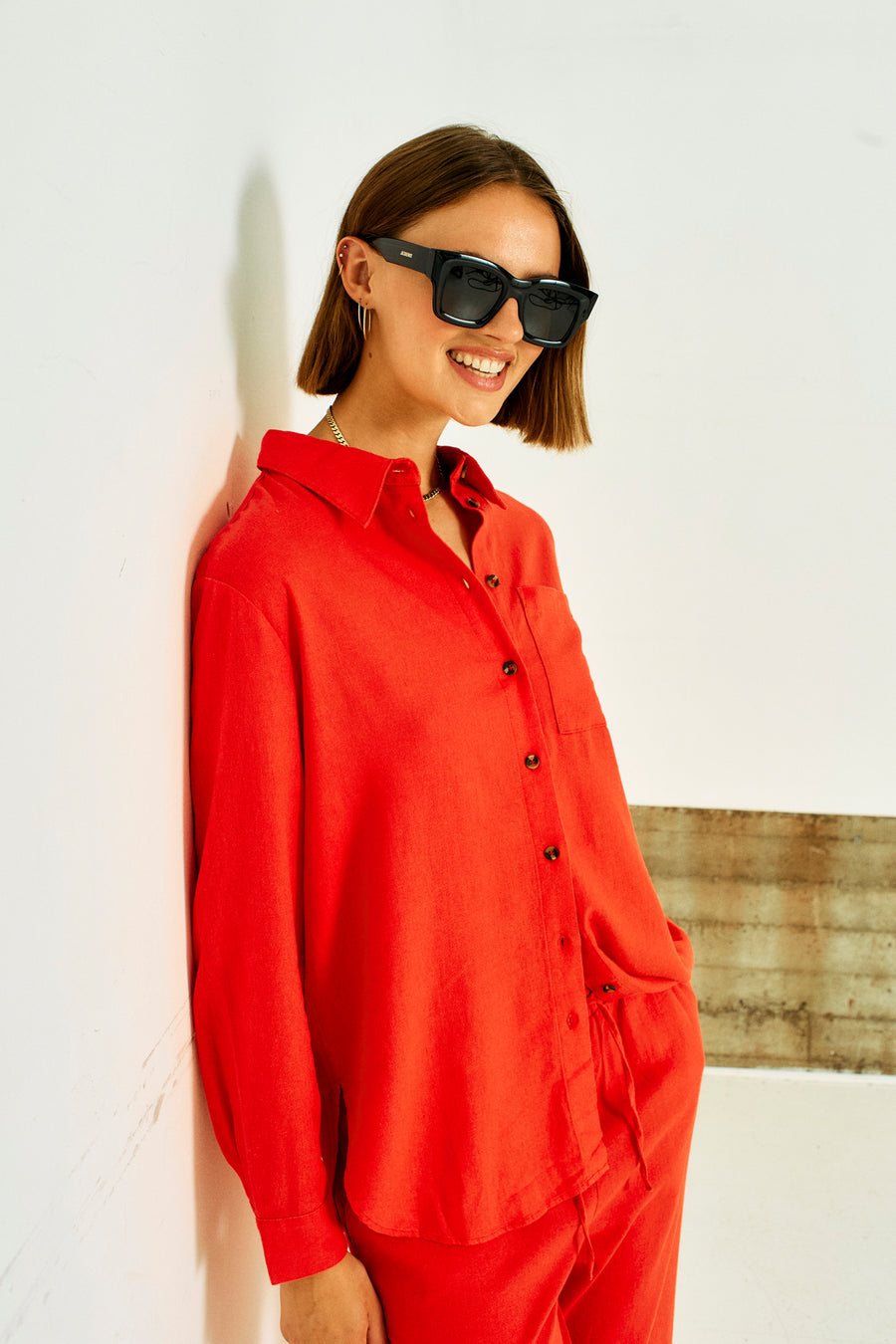 FQLAVA - LINEN SHIRT - RED