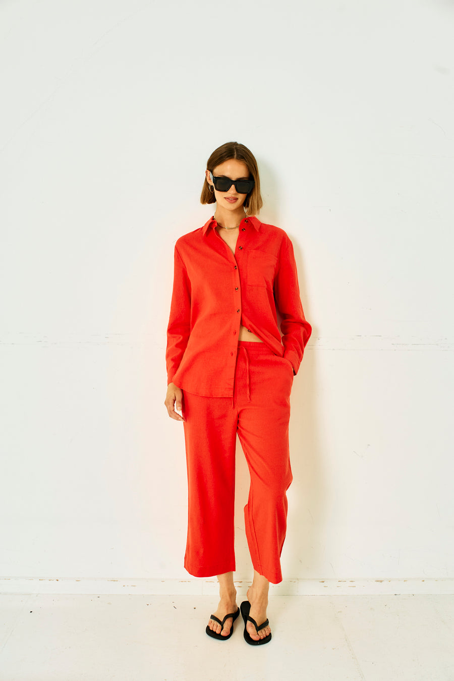 FQLAVA - LINEN SHIRT - RED