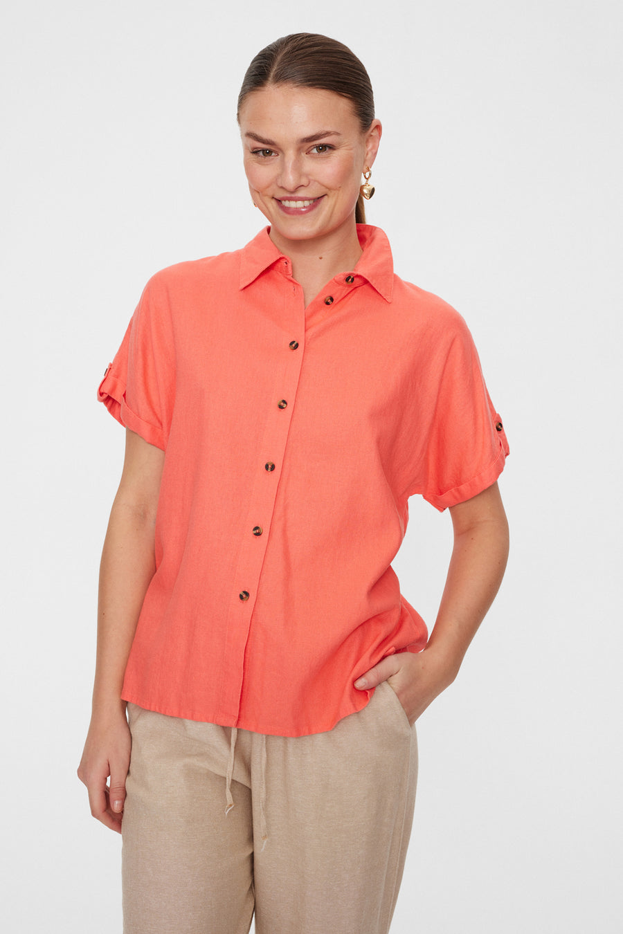 Fqlava - linnen shirt - rood