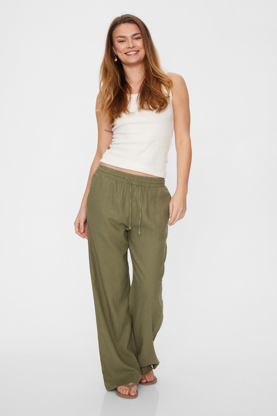 FQLAVA - LINEN PANTS - GREEN