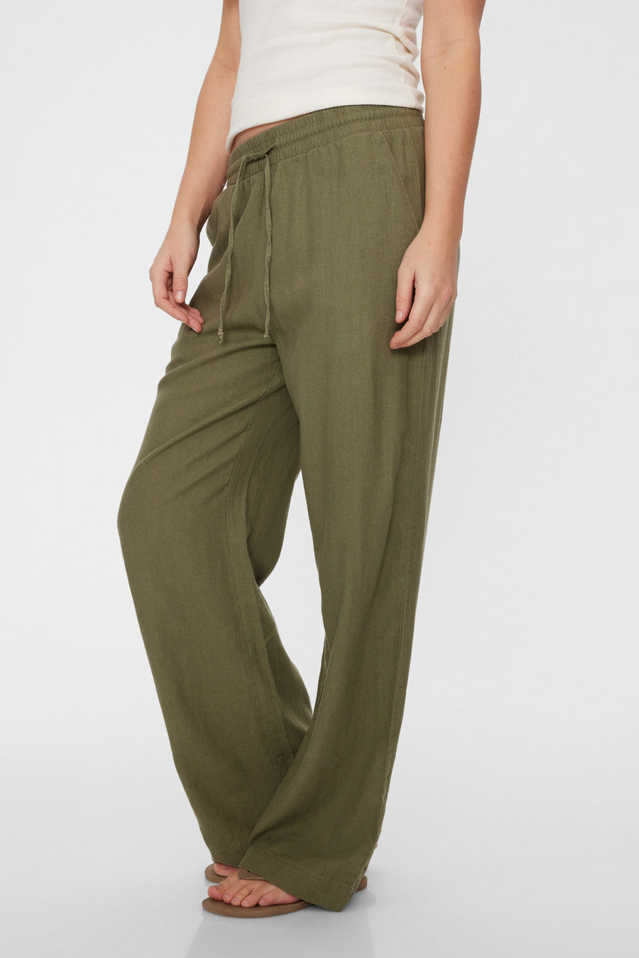 FQLAVA - LINEN PANTS - GREEN