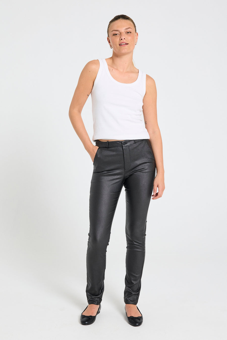 FQSOLVEJ - ANKLE COOPER PANTS - BLACK