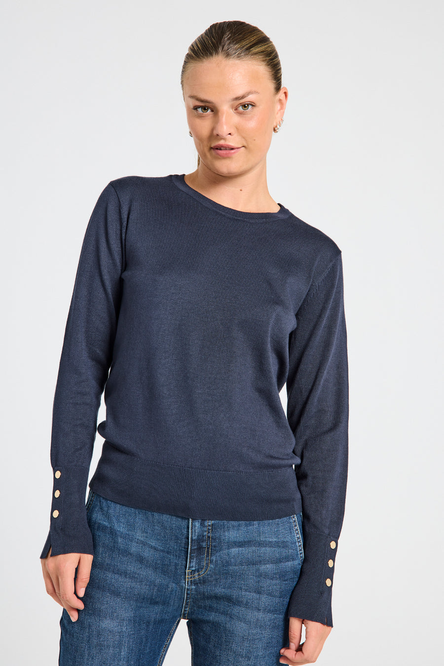 FQKATIE - FINE-KNIT PULLOVER - BLUE