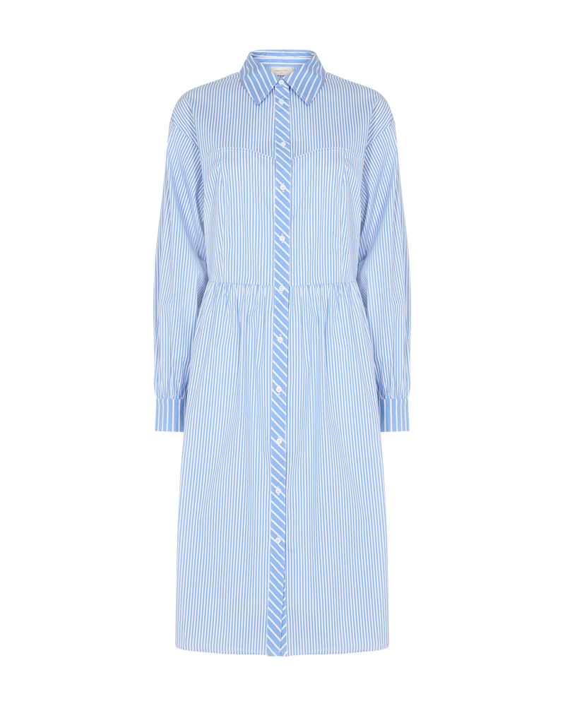 FQORIANA - DRESS WITH IN A PATTERNED MATERIAL - BLUE