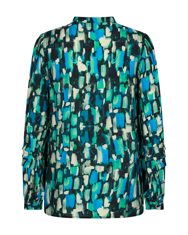 FQMALONA - SHIRT WITH PRINT - BLACK AND BLUE