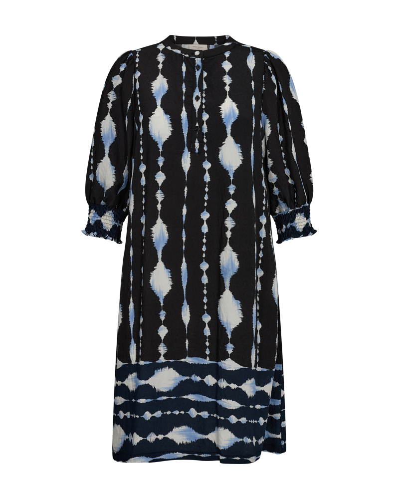 FQABY - DRESS WITH PRINT - BLACK AND BLUE