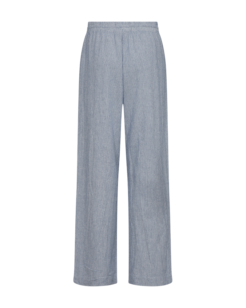 FQLAVA - STRIPED LINEN PANTS - WHITE AND BLUE