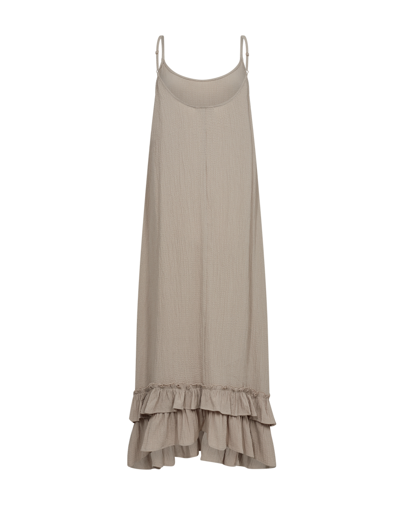 FQAMIA - DRESS WITH RUFFLES - BEIGE