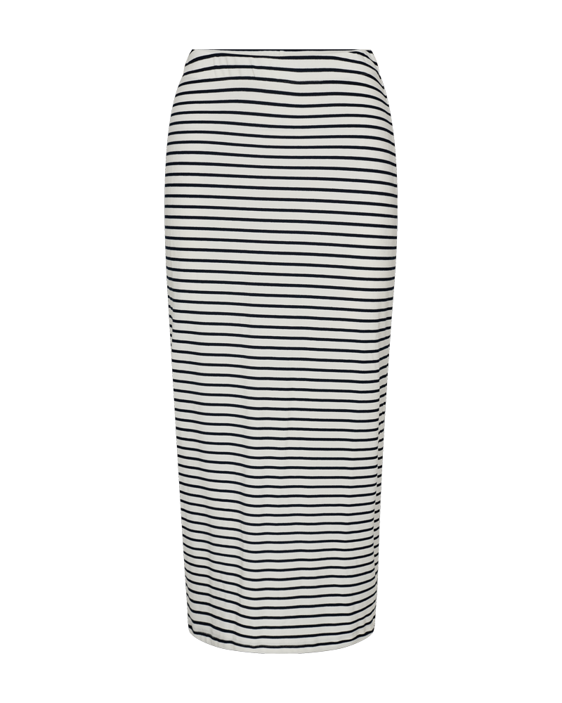 FQZIA - gestreepte rok - wit en blauw