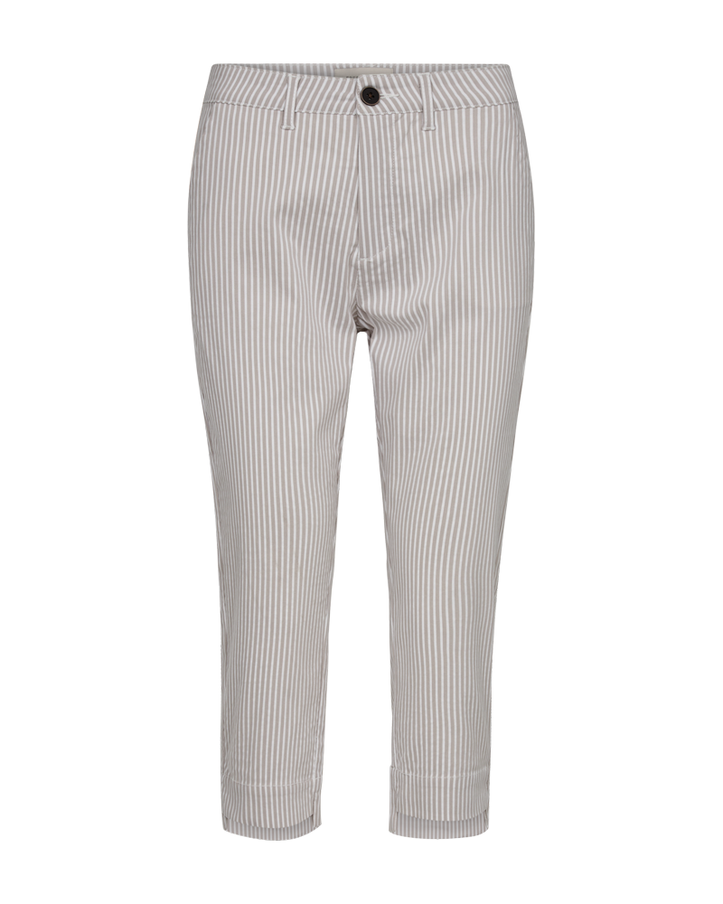 FQREX - STRIPED CAPRI PANTS - BROWN