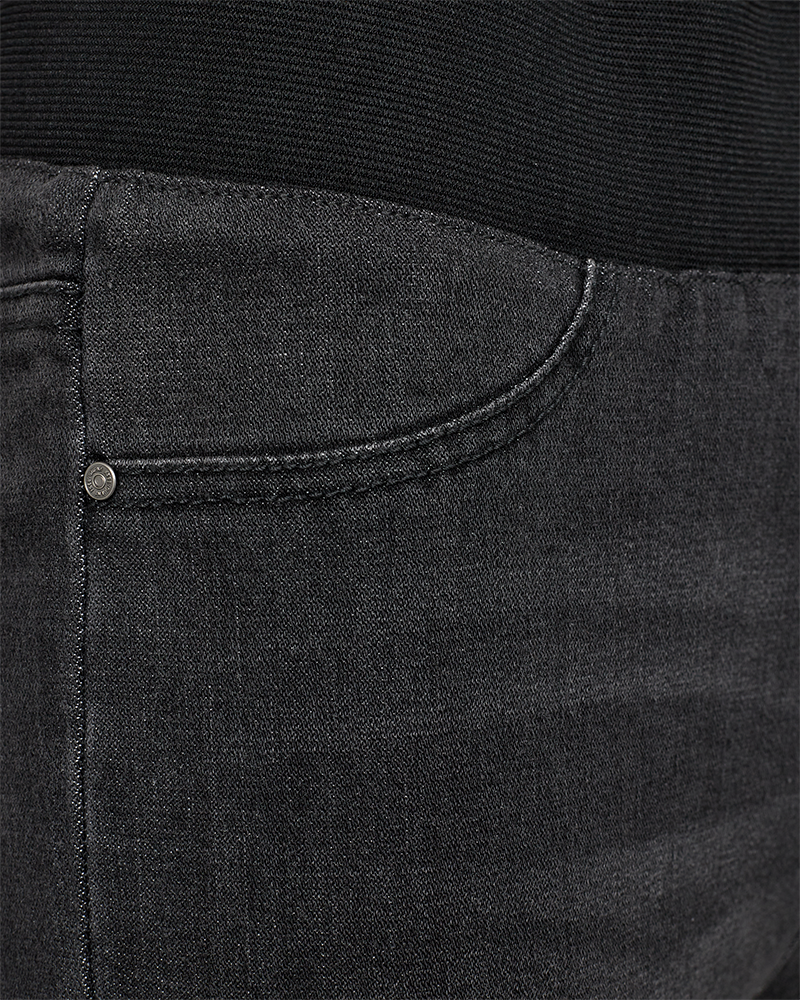 FQSHANTAL - DENIM PANTS WITH ELASTIC WAISTBAND - GREY