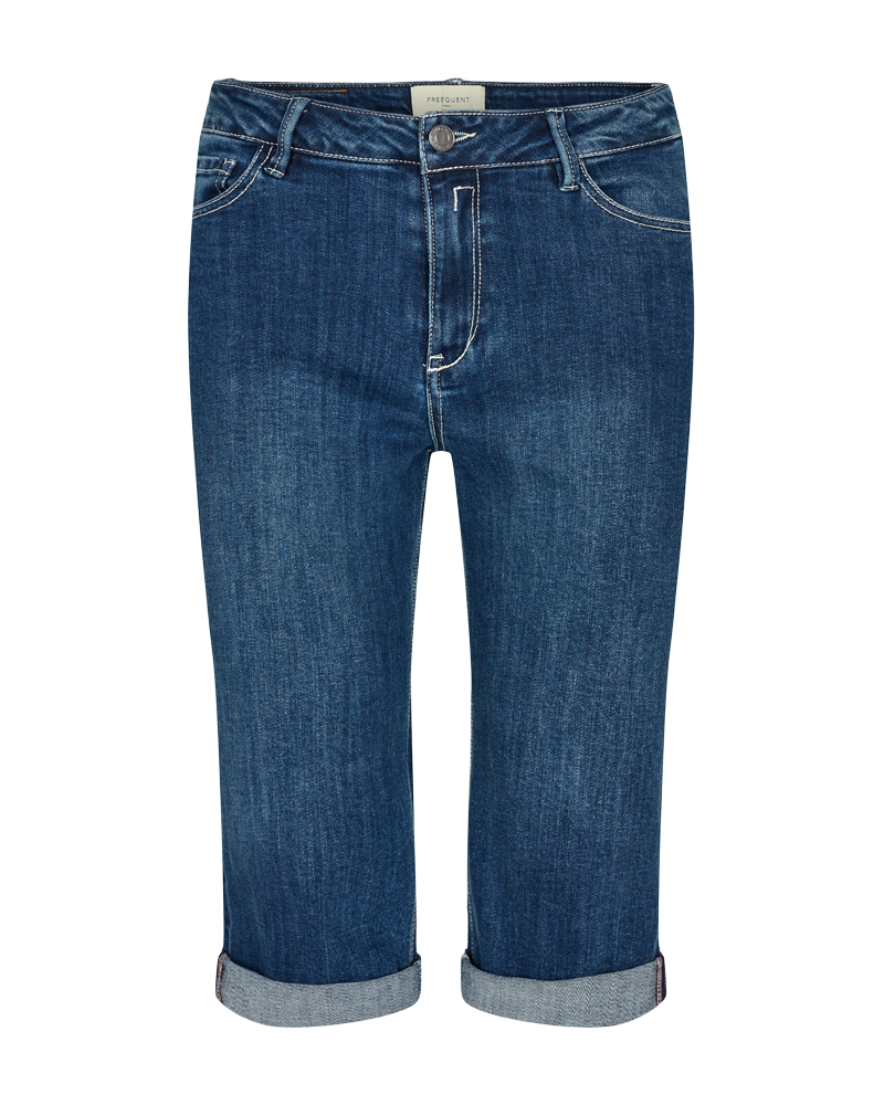 Fqamie - knie -lenght shorts in denim - blauw