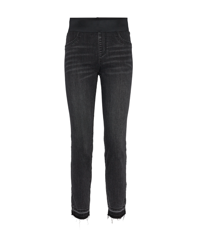 FQSHANTAL - ANKLEPANTS WITH WAISTBAND - BLACK