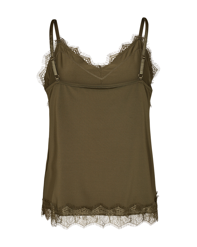 FQBICCO  -  TOP WITH LACE DETAILS - GREEN