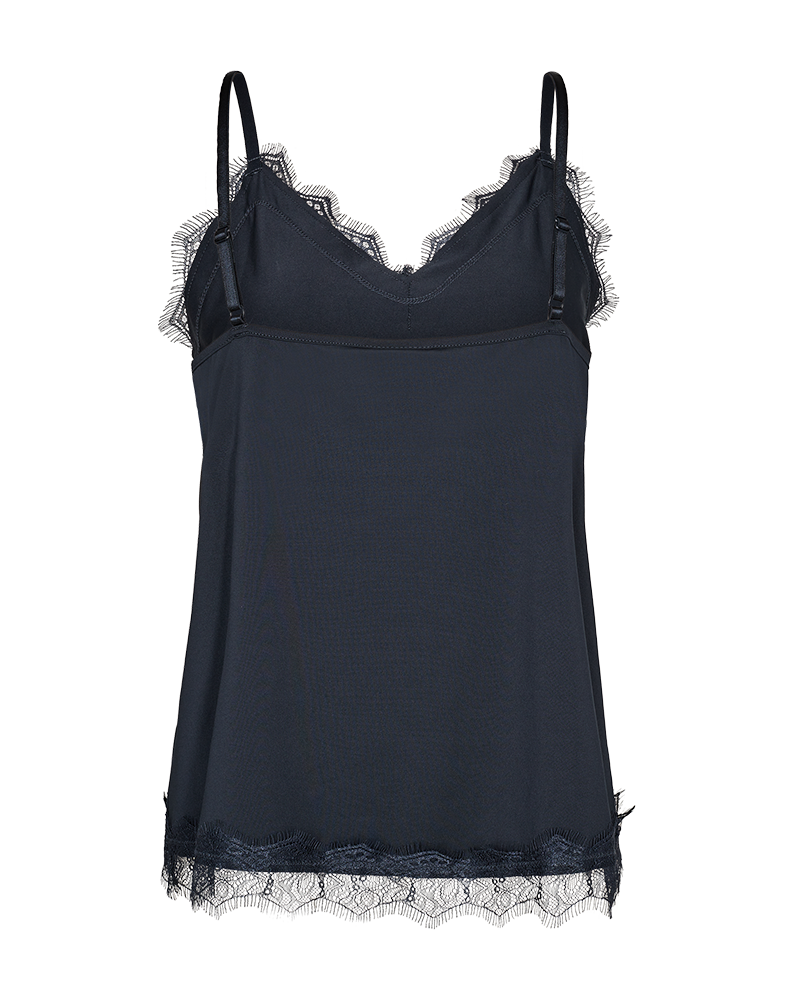 FQBICCO  -  TOP WITH LACE DETAILS - BLUE
